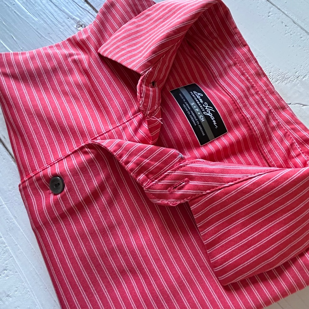Ben Hogan Performance Golf Polo‎ Shirt Mens Small Red Stripe Short Sleeve